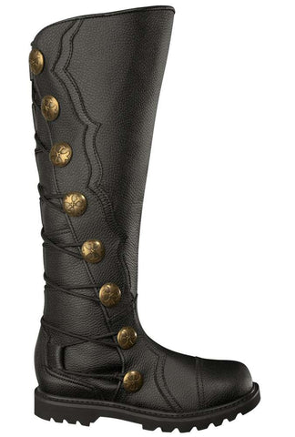 Men's Black Leather Knee High Renaissance Boots 9912-BK , Boots - House of Andar, House of Andar
 - 1