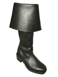 Black Knee-High Leather Pirate Boots 9950-BK